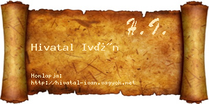 Hivatal Iván névjegykártya