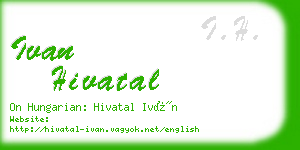 ivan hivatal business card